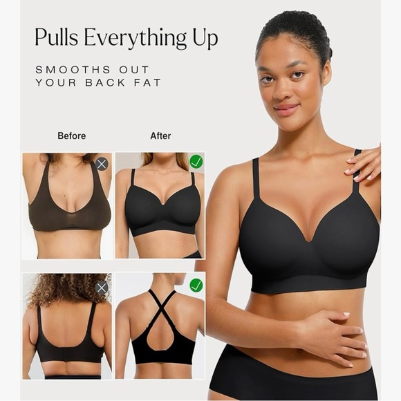 Popilush Seamless Black Bra‎ Small - Picture 4 of 6
